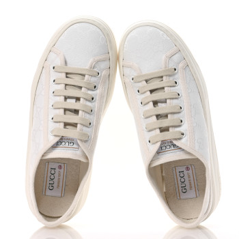 GUCCI GG Monogram Womens 1977 Tennis Platform 52mm Sneakers 40.5 Great White Mystic White
