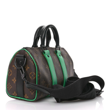LOUIS VUITTON Monogram Macassar Keepall Bandouliere 25 Minty Green