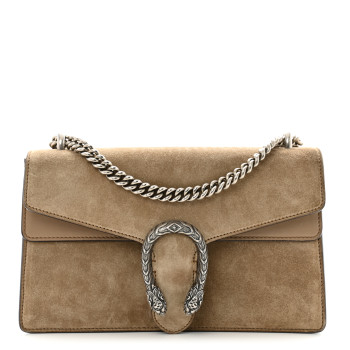 GUCCI Suede Small Dionysus Shoulder Bag Taupe