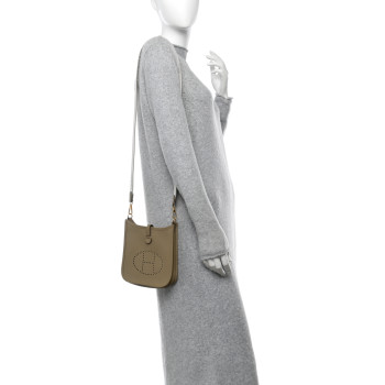 HERMES Taurillon Clemence Sangle Evelyne TPM Beige Marfa