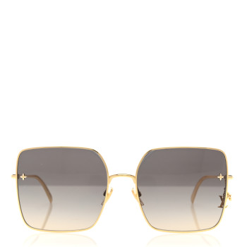 LOUIS VUITTON Metal LV Square Charm Sunglasses Z1718U Black
