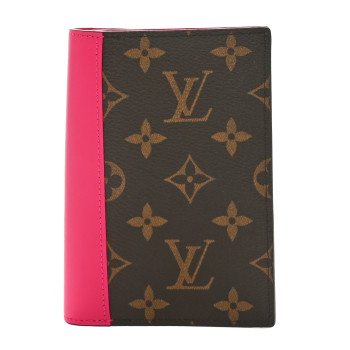 LOUIS VUITTON Monogram Macassar Passport Cover Fuchsia