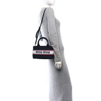 MIU MIU Canvas Logo Small Tote Baltico