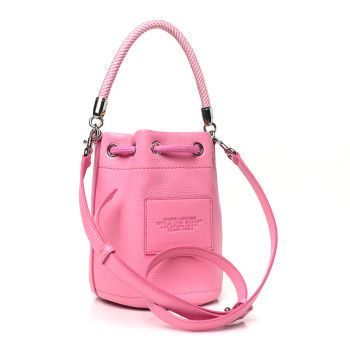 MARC JACOBS Grained Calfskin The Mini Bucket Bag Fluro Candy Pink