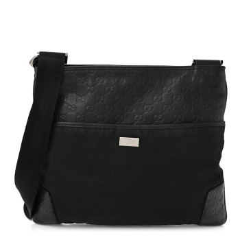 GUCCI Guccissima Nylon Messenger Bag Black