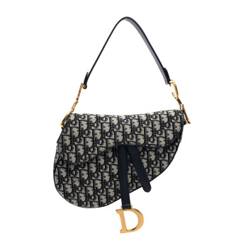 CHRISTIAN DIOR Oblique Saddle Bag Blue