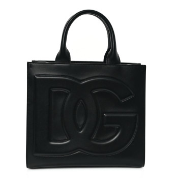 DOLCE & GABBANA Calfskin DG Daily Shopper Tote Black