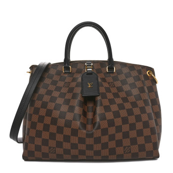 LOUIS VUITTON Damier Ebene Odeon Tote MM  Black