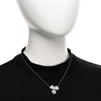 TIFFANY Platinum Diamond Large Paper Flowers Pave Pendant Necklace