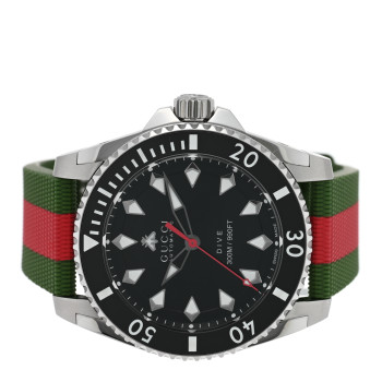 GUCCI Stainless Steel Rubber 40mm Dive Automatic Watch Black