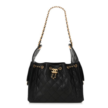 CHANEL Caviar Quilted Small Chanel 25 Handbag Black