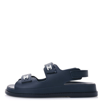 CHANEL Rubber CC Dad Sandals 40 Navy CHANEL Rubber CC Dad Sandals 40 Navy