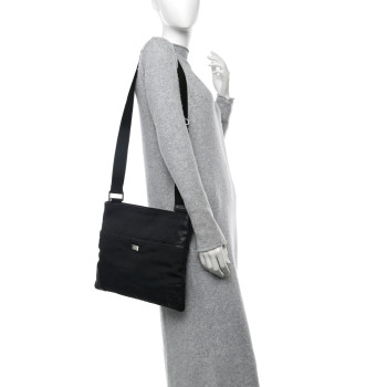 GUCCI Guccissima Nylon Messenger Bag Black