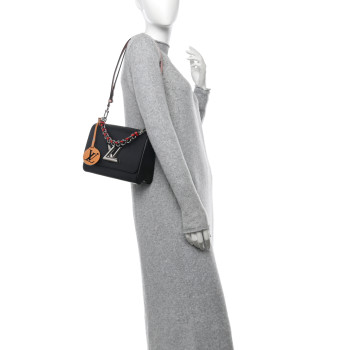 LOUIS VUITTON Epi Twist Braided Strap Shoulder Bag MM Black Red