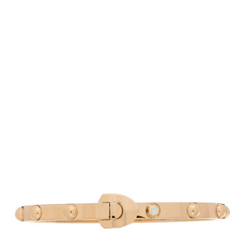 LOUIS VUITTON 18K Pink Gold Diamond Clous Bracelet 17