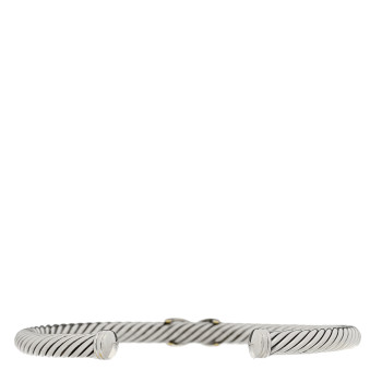 DAVID YURMAN Sterling Silver 14K Yellow Gold 4mm X Station Cable Bracelet