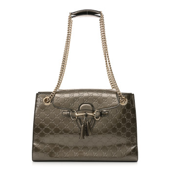 GUCCI Shine Guccissima Large Emily Chain Shoulder Bag Sasso