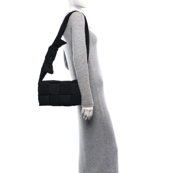 BOTTEGA VENETA Nylon Intrecciato Padded Tech Cassette Bag Black