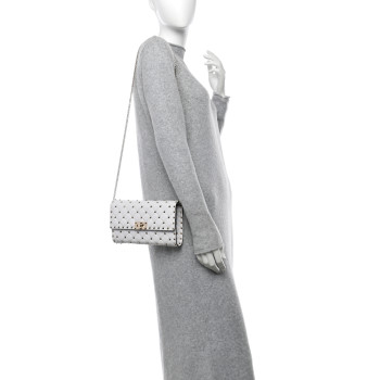 VALENTINO GARAVANI Nappa Rockstud Spike Wallet On Chain Optic White