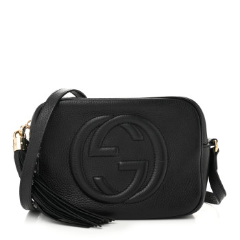 GUCCI Pebbled Calfskin Small Soho Disco Bag Black