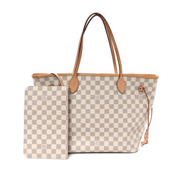 LOUIS VUITTON Damier Azur Neo Neverfull MM Rose Ballerine