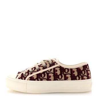 CHRISTIAN DIOR Canvas Oblique Walk'N'Dior Low Top Sneakers 36 Deep Amaranth