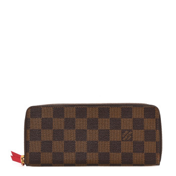 LOUIS VUITTON Damier Ebene Clemence Wallet Cherry