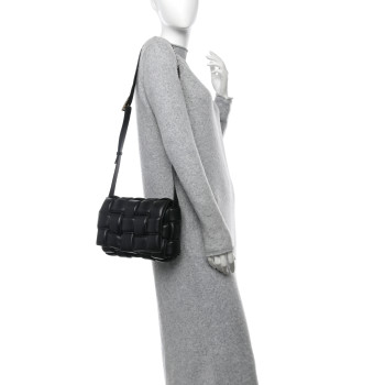 BOTTEGA VENETA Nappa Maxi Intreccio Padded Cassette Crossbody Bag Black BOTTEGA VENETA Nappa Maxi Intreccio Padded Cassette Crossbody Bag Black
