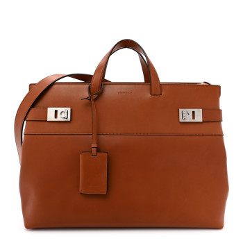 SALVATORE FERRAGAMO Calfskin Gancini Mens Tote Bag Vicuna SALVATORE FERRAGAMO Calfskin Gancini Mens Tote Bag Vicuna