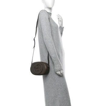 GUCCI Sakai Be Green Calfskin Diagonal Stitched Mini Blondie Shoulder Bag Craclet Brown
