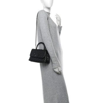CHANEL Caviar Quilted Mini Coco Handle Flap So Black