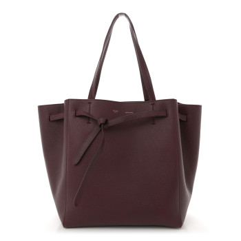 CELINE Soft Grained Calfskin Small Belt Cabas Phantom Burgundy