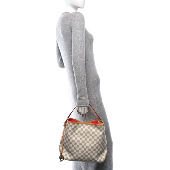 LOUIS VUITTON Damier Azur Delightful PM Pink