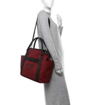 HERMES Toile Sac De Pansage Groom Rouge H Chocolate