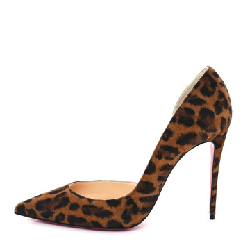 CHRISTIAN LOUBOUTIN Veau Velours Kitty Iriza 100 Pumps 37.5 Leo