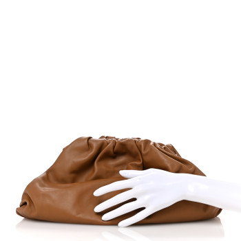 BOTTEGA VENETA Smooth Butter Calf The Pouch Oversized Clutch Teak