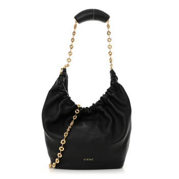 LOEWE Buttery Nappa Lambskin Small Squeeze Bag Black LOEWE Buttery Nappa Lambskin Small Squeeze Bag Black