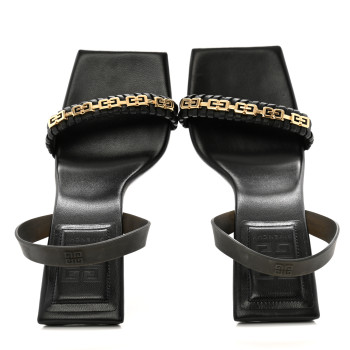 GIVENCHY Nappa Polyurethane G Woven Slingback 90mm Sandals 37 Black