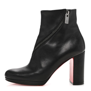 CHRISTIAN LOUBOUTIN Calfskin Birgitta 100 Zip Around Ankle Boots 38.5 Black