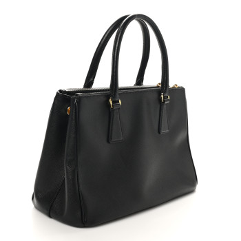 PRADA Saffiano Medium Galleria Double Zip Tote Black