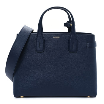 BURBERRY Derby Calfskin Vintage Check Medium Banner Tote Regency Blue