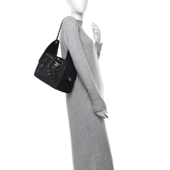 CHANEL Caviar Quilted Small Chanel 25 Handbag Black