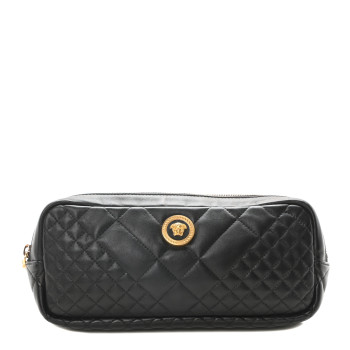 VERSACE Nappa Barocco Quilted Vanitas Medea Belt Bag Black