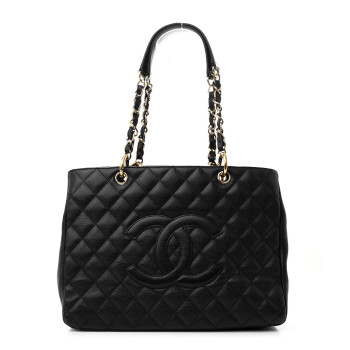 CHANEL Caviar Quilted Grand Shopping Tote GST Black