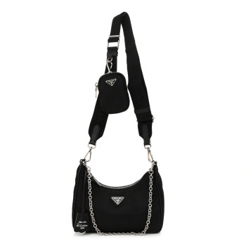 PRADA Nylon Re-Edition 2005 Shoulder Bag Black