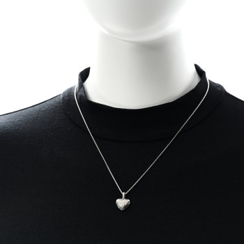 DAVID YURMAN Sterling Silver Diamond Cable Heart Pendant Necklace