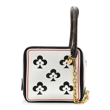LOUIS VUITTON Taurillon Game On Square Dice Bag White