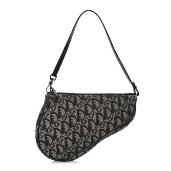 CHRISTIAN DIOR Monogram Mini Saddle Pochette Black