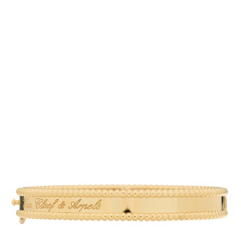VAN CLEEF & ARPELS 18K Yellow Gold Perlee Signature Bangle Bracelet XS