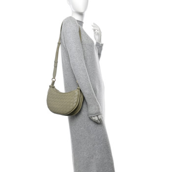 BOTTEGA VENETA Nappa Intrecciato Small Gemelli Multipocket Bag Travertine Muse